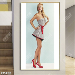 Tranh cô gái xinh đẹp in uv treo trang trí tường spa