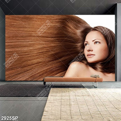 Tranh cô gái với mái tóc dài nâu tây in canvas treo spa