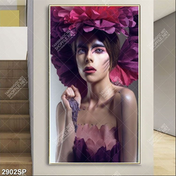 Tranh người đẹp make up nghệ thuật trang trí tường spa
