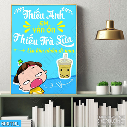 Tranh động lực thể hiện niềm đam mê trà sữa in treo tường