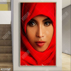 Tranh cô gái đeo găng tay boxing