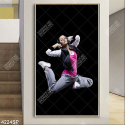 Tranh in file gốc người mẫu mặc váy đỏ