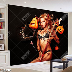 Tranh người đẹp đứng bên cánh đồng lúa mạch