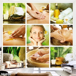 Tranh bộ ghép massege và tinh dầu treo tường spa