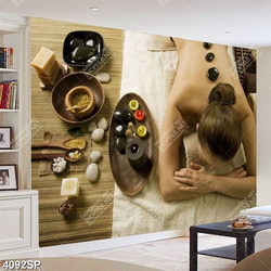 Tranh bộ ghép massege và tinh dầu treo tường spa