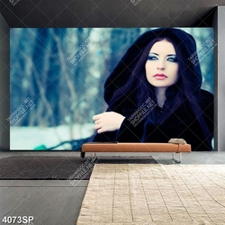 Tranh gương mặt make up xinh đẹp