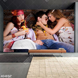 Tranh chàng trai và hai cô gái