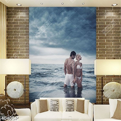 Tranh cặp đôi đứng trên biển