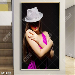 Tranh cô gái đội mũ che đi gương mặt