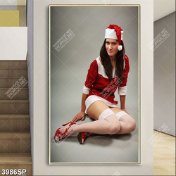 Tranh cô gái mặc váy đỏ gợi đỏ gợi cảm