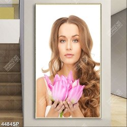 Tranh spa mã số 4484 cô gái trẻ xinh đẹp