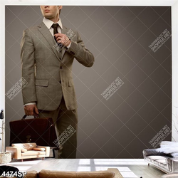 Tranh người đàn ông cầm cặp táp