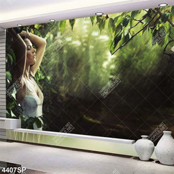 Tranh người đẹp trong khu rừng mưa