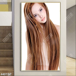 Tranh cô gái xinh đẹp với mái tóc dài