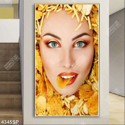 Tranh gương mặt cô gái