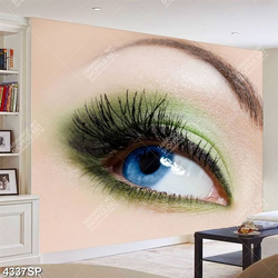 Tranh đôi mắt make up tone xanh