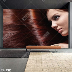 Tranh cô cái với mái tóc suông dài