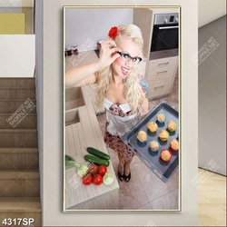 Tranh cô nàng nội trợ xinh đẹp