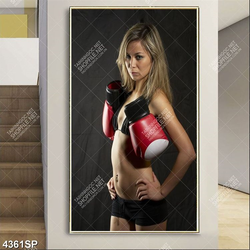 Tranh phong gym cô gái trẻ gợi cảm