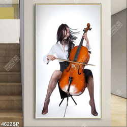 Tranh cô gái đánh đàn violon