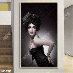 Tranh người đẹp khoe vòng một gợi cảm