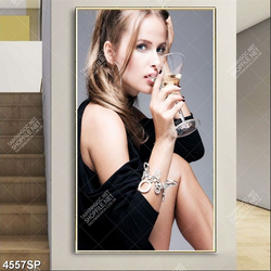 Tranh cô gái đẹp trang trí tường spa