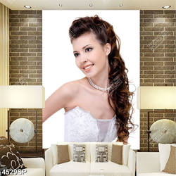 Tranh cô gái xinh đẹp mặc váy trắng