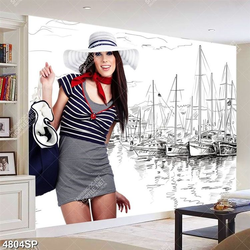 Tranh cô gái trẻ xinh đẹp