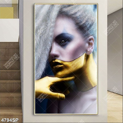 Tranh người mẫu make up nghệ thuật treo spa
