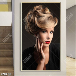 Tranh người đẹp tóc vàng treo spa