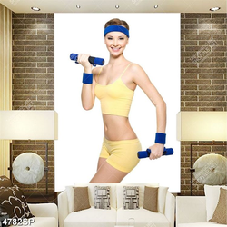 Tranh cô gái tập luyện thể thao