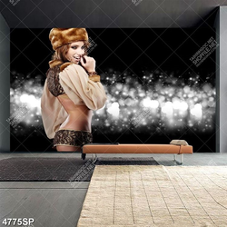 Tranh cô gái trẻ xinh đẹp treo trang trí spa