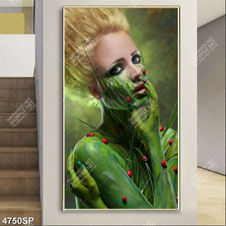 Tranh người mẫu vẽ body nghệ thuật