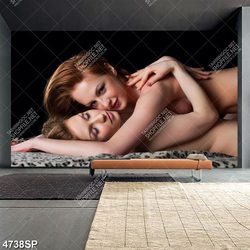 Tranh hai người mẫu khỏa thân nghệ thuật