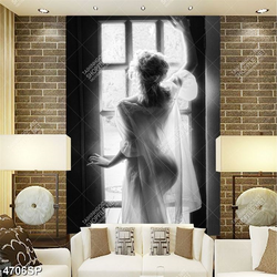 Tranh người đẹp gợi cảm đứng bên cửa sổ