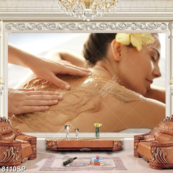 Tranh cô gái nằm chăm sóc body SP8110