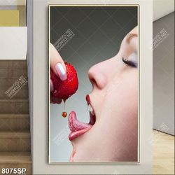 Tranh người đẹp và dâu tây SP8075