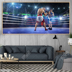 Tranh hai võ sỹ thi đấu