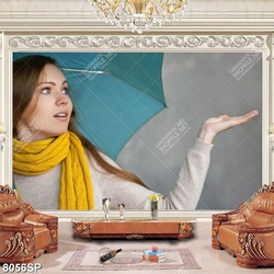 Tranh cô gái che ô SP8056