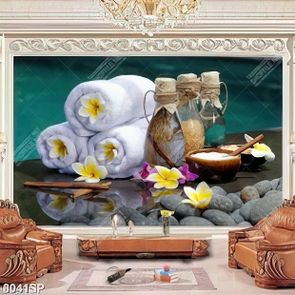 Tranh hoa sứ và khăn trắng