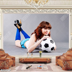 Tranh cô gái ôm quả bóng SP8008
