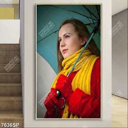 Tranh cô gái che ô SP7636