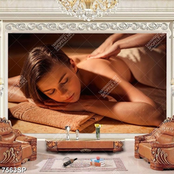 Tranh cô gái nằm mát xa thư giãn SP7563