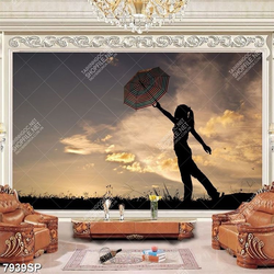 Tranh cô gái cầm chiếc ô SP7939