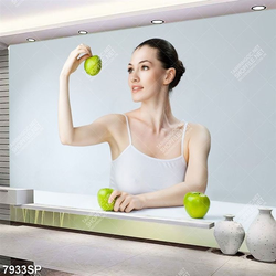 Tranh cô gái trẻ cầm táo xanh SP7933