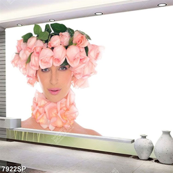 Tranh người đẹp hoa hồng SP7922