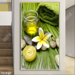 Tranh hoa sứ và ngọn nến SP7828