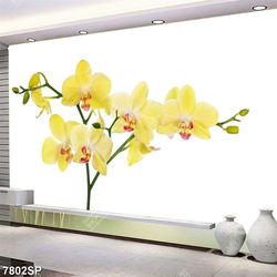 Tranh cành hoa lan vàng