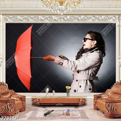 Tranh cô gái cầm chiếc ô SP7793