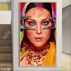 Tranh file gốc người đẹp có đôi mắt xanh